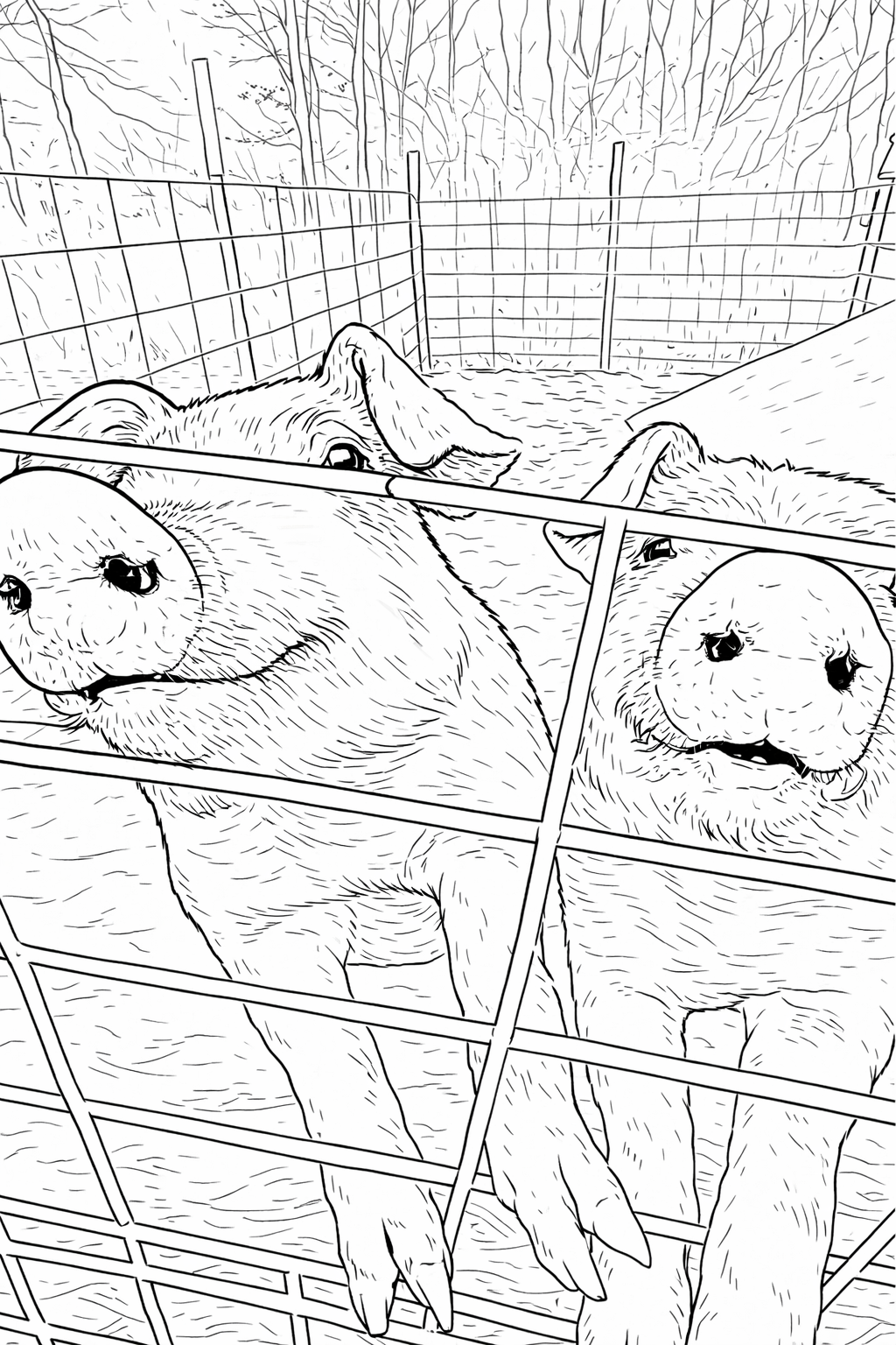 5x7 Coloring Card - #4 "Piggies" - FREE WITH ANY ORDER