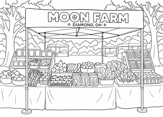 Coloring Card - #23 "Farmer's Market" - FREE WITH ANY ORDER